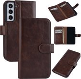 UNIQ Accessory Samsung Galaxy S22 Book Case hoesje - Pasjeshouder voor 9 pasjes - Magneetsluiting - DonkerBruin