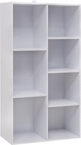 Kamyra® Boekenkast met 7 Vakken - Opbergkast - Vakkenkast - Wit 59.5x29.5x108 cm