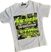T-Shirt - Wit - Never Stop Streetwear - 158/164
