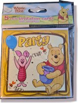 Uitnodigingen Winnie the Pooh, 5 stuks 11x11cm kindercrea
