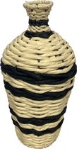 Balivie - Decoratieve vaas - Papieren vaas - Vase nature paper rope - ø18H37cm - naturel/zwart