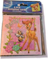 Uitnodiging Bambi, 5 stuks, Disney, kinderfeestje, Kindercrea