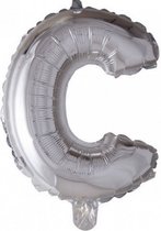 folieballon letter 'C' 102 cm zilver