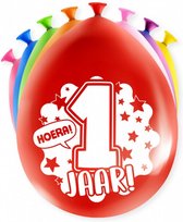 ballonnen Party 1 jaar 18,5 x 11 cm latex 8 stuks