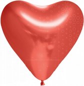 vormballon hart spiegelend 30 cm latex rood 6 stuks