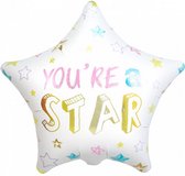 folieballon You're A Star 48 cm wit