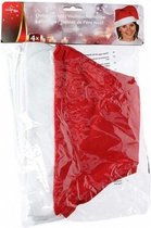 kerstmuts 29 cm polyester rood/wit 4 stuks