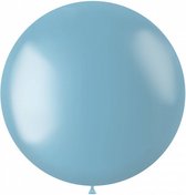 ballon Metallic 78 cm latex hemelsblauw