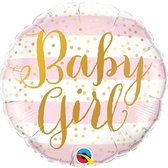 folieballon Baby Girl meisjes 45 cm roze/wit/goud