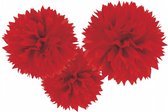 pompoms feestdecoratie 40,6 cm 3 stuks rood