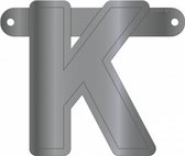 slingerletter K 12,5 x 11 cm karton zilver