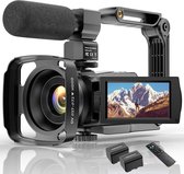 URBANKR8 - 4K Camcorder HD Digitale Video Camera voor Youtube WiFi Vlogging Camera, IR Night 48MP 16X Digitale Zoom 3.0 Inch 270 ° Draaibare Touchscreen Camera Recorder met Microfoon Afstands