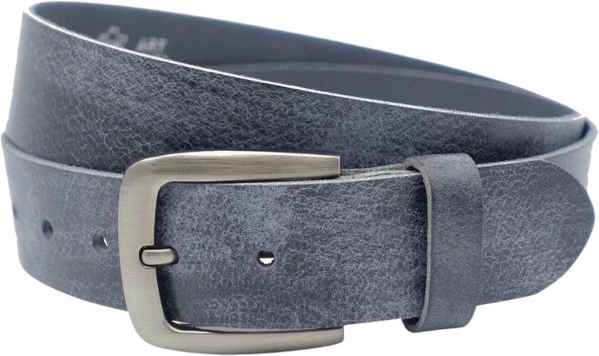Riem dames/heren grote maat leer blauw - Taillemaat: 130 - Stoere Riem - XXL Riemen - Donkerblauw - Navy