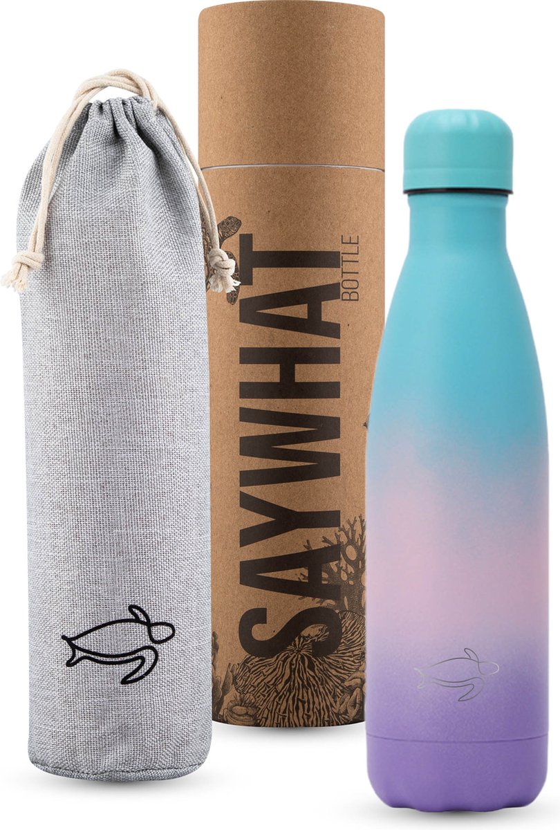 Saywhat Bottle Blue and Purple - 500ml - Drinkfles - Waterfles - Thermosfles - Thermoskan