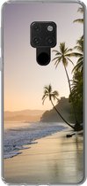Geschikt voor Huawei P40 Lite hoesje - Strand - Zonsondergang - Tropisch - Siliconen Telefoonhoesje