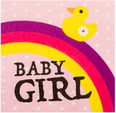 servetten Baby girl meisjes 33 cm papier roze 12 stuks