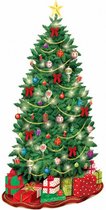 muurdecoratie Kerstboom 165 cm rood/groen