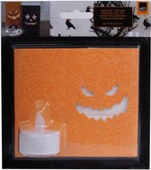 lampion Halloween led 7 x 10,5 cm papier oranje