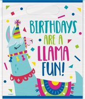 feestzakjes Llama feestje 22,5 x 18 cm 8 stuks