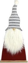 kerstman Fletcher M 89 x 38 cm textiel grijs/rood/wit