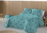 Luxe bedsprei deken - Rony blauw - 250x270 - met slopen 60x70