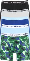 Björn Borg boxershorts Essential (5-pack) - heren boxers normale lengte - zwart - wit - blauw en print -  Maat: M