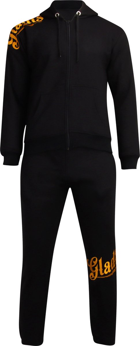 Gladts Joggingpak - Trainingspak volwassenen maat L - Goud logo - Trainingspak heren - Joggingbroek heren - Joggingpak heren - Huispak heren - Huispak heren volwassenen - Joggingpak heren volwassenen - Joggingpak jongens