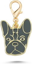 Halsband Hanger-Huisdier Sierraden - Huisdier Jewellery - Charm Badel Hanger - French Bulldog Grijs