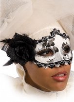 verkleedmasker dames polyester zwart/wit/zilver