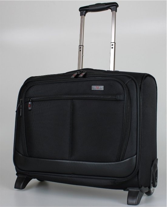 Laptoptrolley zwart - Pilotenkoffer - Zakelijke trolley - Handbagage koffer -...