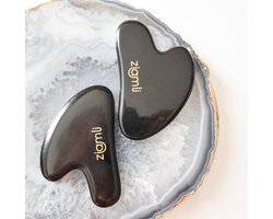 Ziamli Gua sha schraper - 100% obsidian - Gua sha - Gezicht massage - Premium kwaliteit obsidiaan - Gua sha massage