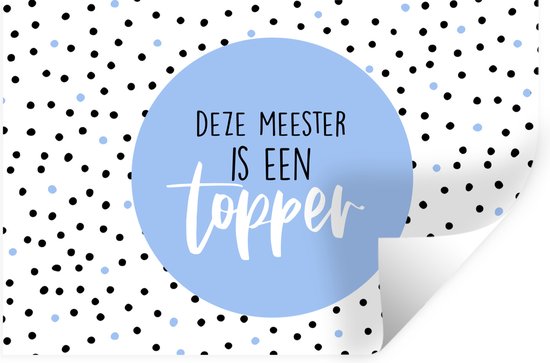 Stickers muraux - Points - Blauw - Citation - Merci maître - Ce maître est un gagnant - Proverbes - 60x40 cm - Feuille adhésive