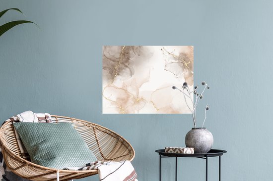 Stickers Stickers muraux - Marbre - Marron - Or - 40x30 cm - Feuille adhésive