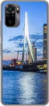 Geschikt voor Xiaomi Redmi Note 10 hoesje - Rotterdam - Water - Skyline - Siliconen Telefoonhoesje
