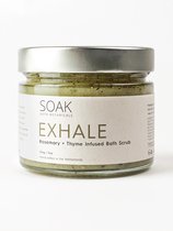 SOAK Scrub Exhale - Rozemarijn + Tijm Body Scrub - 314 g | exfoliërende lichaamsscrub | Zuiverend | Anti-inflammatoire Minerale | Magnesium | Kruiden Botanicals | Natuurlijke Anti-