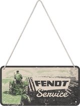 Metalen Wandbord (Hangbord) Fendt Service - 15 x 20 cm met koord