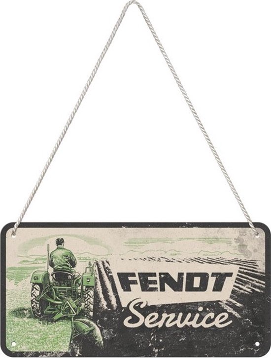 Plaque murale en métal (Panneau suspendu) Fendt Service - 15 x 20 cm avec cordon