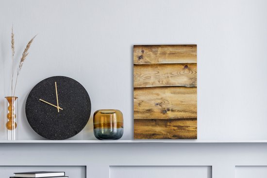 Toile Peinture Vintage - Bois - Tronc d'Arbre - Structure - 20x30 cm - Décoration murale