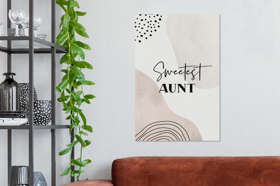 Canvas Schilderij Spreuken - Tante - Liefde - Aunt - 60x90 cm - Wanddecoratie