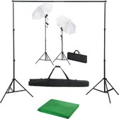 vidaXL Fotostudioset met achtergrond, lampen en paraplu's