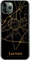 Geschikt voor iPhone 11 Pro Max hoesje - Leuven - Kaart - Goud - Siliconen Telefoonhoesje