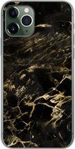 Geschikt voor iPhone 11 Pro hoesje - Zwart - Goud - Verf - Siliconen Telefoonhoesje