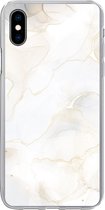 Coque iPhone Xs - Marbre - Wit - Jaune - Siliconen Phone Case