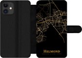 Bookcase Geschikt voor iPhone 12 Pro telefoonhoesje - Helmond - Kaart - Black and gold - Met vakjes - Wallet case met magneetsluiting