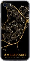 Geschikt voor iPhone SE 2020 hoesje - Amersfoort - Kaart - Goud - Zwart - Siliconen Telefoonhoesje