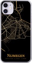 Geschikt voor iPhone 11 hoesje - Nijmegen - Kaart - Goud - Zwart - Siliconen Telefoonhoesje