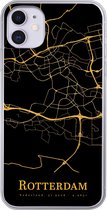 Geschikt voor iPhone 11 hoesje - Rotterdam - Kaart - Gold - Siliconen Telefoonhoesje