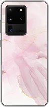 Coque Samsung Galaxy S20 Ultra - Marbre - Doré - Ligne - Coque de téléphone en Siliconen