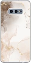 Geschikt voor Samsung Galaxy S10e hoesje - Marmer print - Bruin - Lijn - Siliconen Telefoonhoesje
