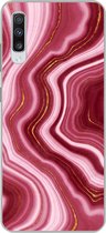 Coque Samsung Galaxy A70 - Marbre - Rose - Rouge - Coque de téléphone en Siliconen